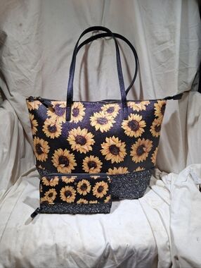 Kate Spade Sunflower Tote, With Matching Wallet